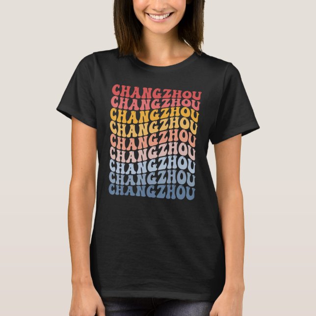T-shirt Changzhou City Groovy Retro (Devant)