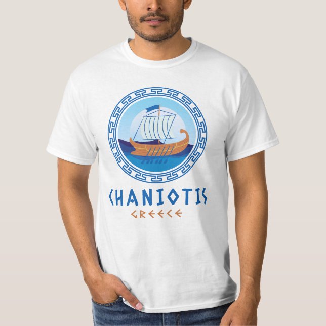 T-shirt Chaniotis, Grèce Design de navires grecs Hommes (Devant)