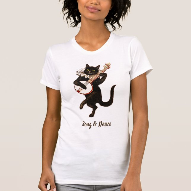T-shirt Chanson & Danse musical chat tee - shirt (Devant)