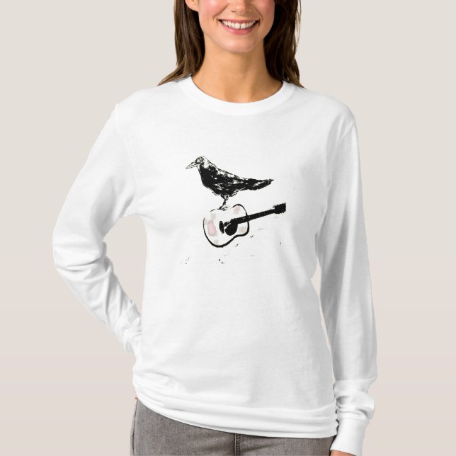 T-shirt chanson de guitare de corbeau (Devant)