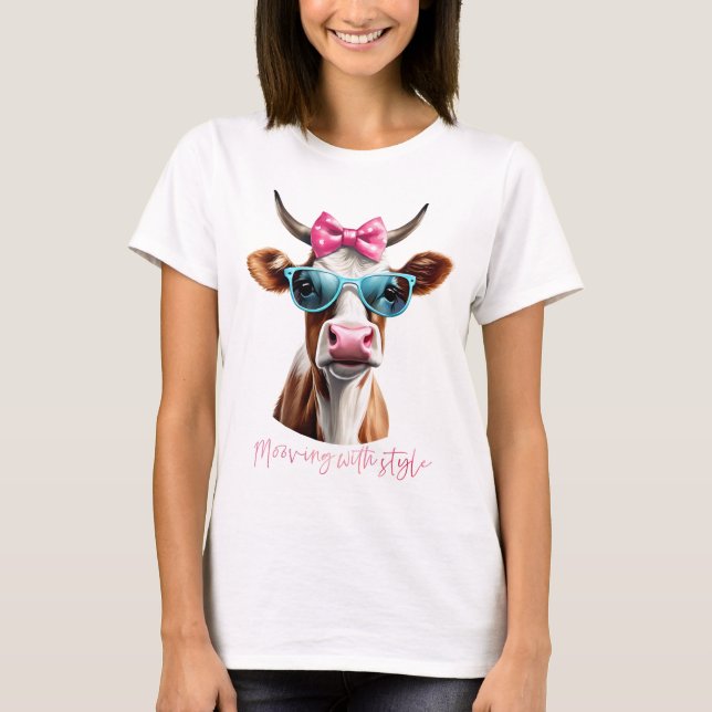 T-shirt Chanson de vache hilariée (Devant)