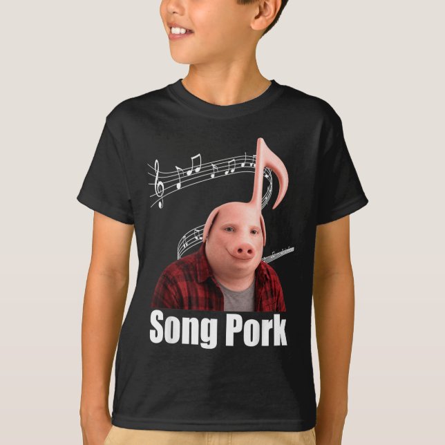 T-shirt Chanson drôle de cochon note de musique mec cochon (Devant)