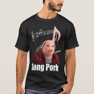 T-shirt Chanson drôle de cochon note de musique mec cochon