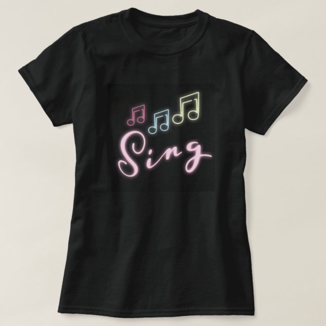 T-shirt Chanson personnalisée avec notes de musique (Design devant)