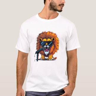 T-shirt Chant de lion cool avec microphone
