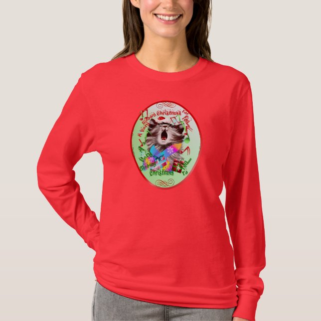 T-shirt Chant de Noël Kitty (Devant)