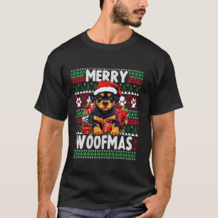 T-shirt Chant de Noël moche Rottweiler Chien Chien Chien C