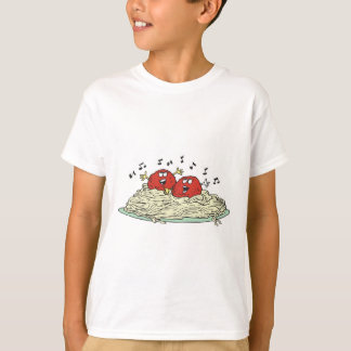 T-shirt chant des boulettes de viande sur spaghetti