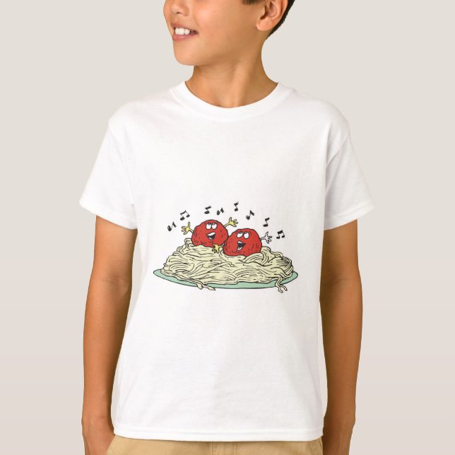 T-shirt chant des boulettes de viande sur spaghetti (Devant)