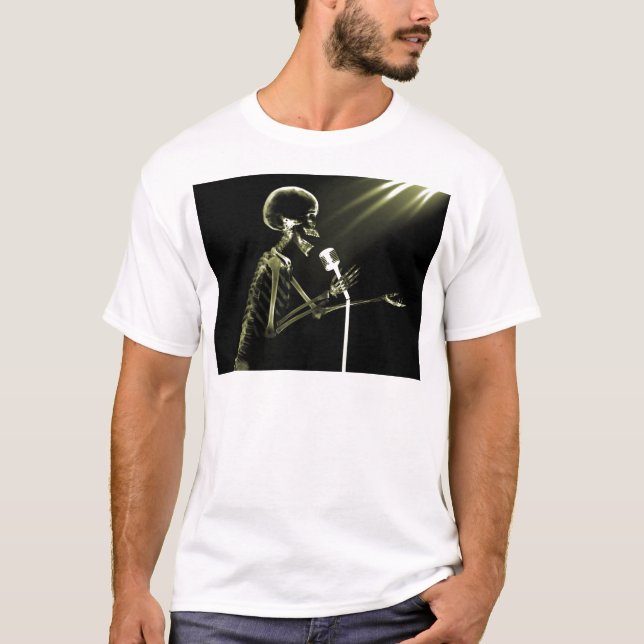 T-SHIRT CHANT SQUELETTIQUE DE RAYON X SUR LA RÉTRO MIC - (Devant)