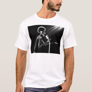T-SHIRT CHANT SQUELETTIQUE DE RAYON X SUR RÉTRO MIC - B&W