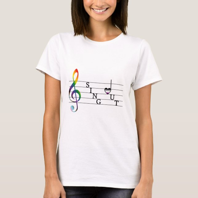 T-shirt Chanter la fierté sexuelle (Devant)
