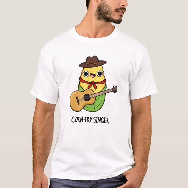 T-shirt Chanteur de corne Funny Corn Pun (Devant)