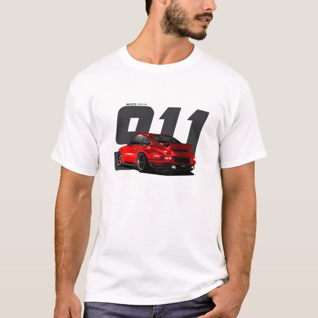 T-shirt Chanteur de voiture de sport allemande Red Classic (Devant)