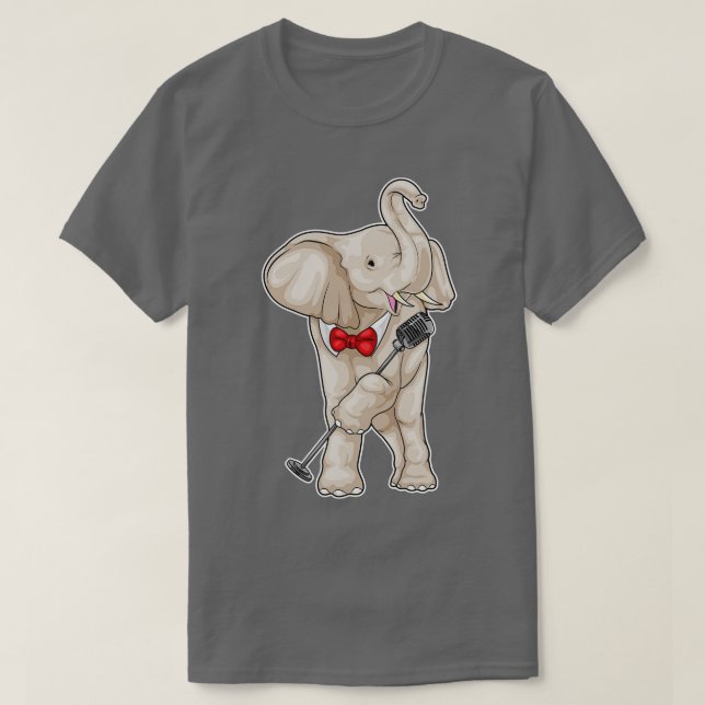 T-shirt Chanteur éléphant Microphone (Design devant)