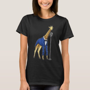 T-shirt Chanteur Giraffe Microphone