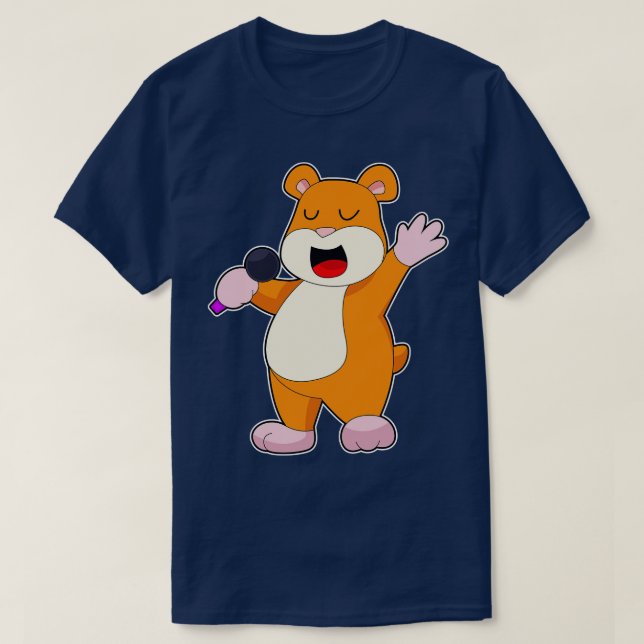T-shirt Chanteur Hamster Microphone Music 2 (Design devant)