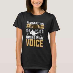 T-shirt Chanteur Microphone Notes musiciennes Chantant Voc