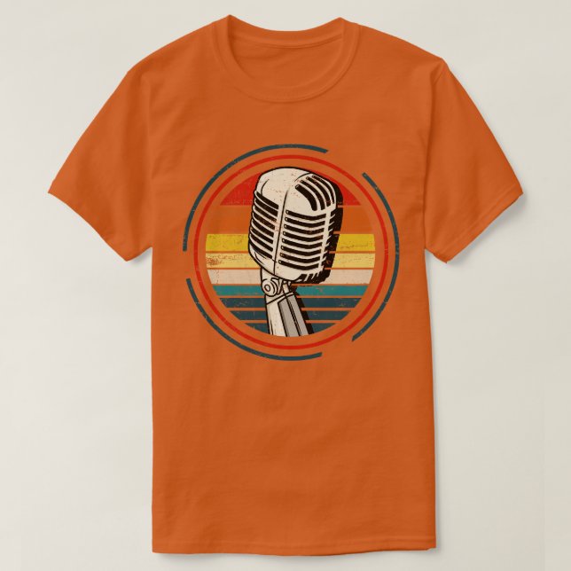 T-shirt Chanteur Microphone Retro (Design devant)