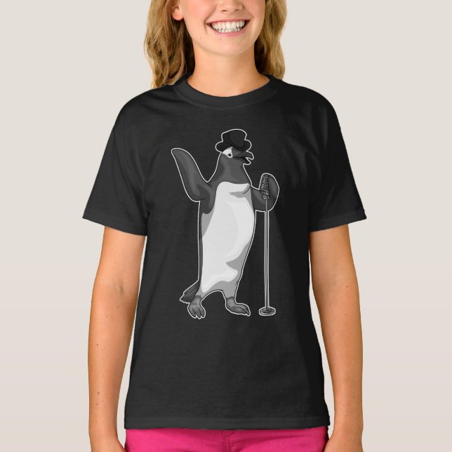 T-shirt Chanteur Penguin Microphone (Devant)