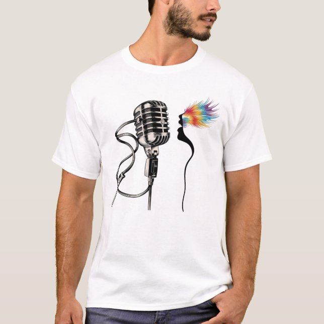 T-shirt Chanteur Silhouette élégant (Devant)