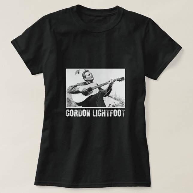 T-shirt Chanteur vintage Canada Gordon Lightfoot (Design devant)