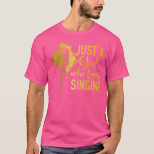 T-shirt Chanteur Vintage Fleurs Microphone Chanter Girl Ch