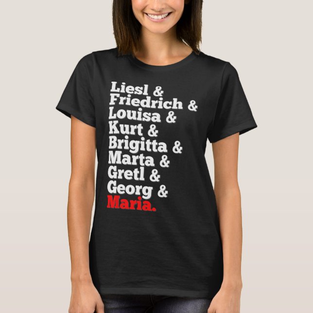 T-shirt Chanteurs De Famille Von Trapp Son De La Musique (Devant)