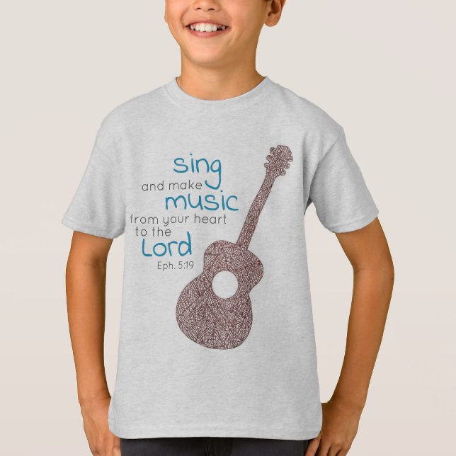 T-shirt "Chantez Et Faites De La Musique..." Guitare  (Devant)
