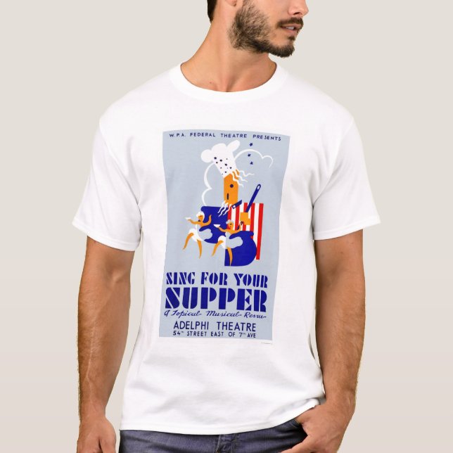 T-shirt Chantez pour le musical de dîner WPA 1939 (Devant)