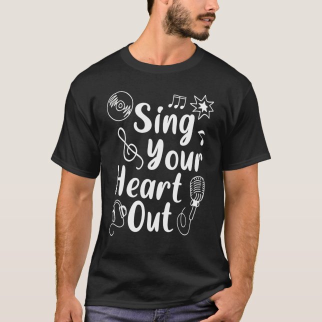 T-shirt Chantez Votre Coeur Sortir Eglise Musique Cameo Da (Devant)