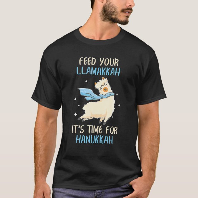 T-shirt Chanukah Llama nourrit votre Llamakkah Il est temp (Devant)