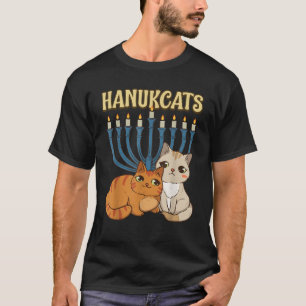 T-shirt Chanukcats Hanukkah Chat Juif Kawaii Menorah Holi