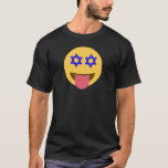 T-shirt chanukkah hanoukka emoji<br><div class="desc">hannukah, channukah, hannuka, channuka, jours fériés, juif, juif, hébreu, star de david, emoji, visage heureux, hannukah emoji, hannukah visage heureux, jaune bleu blanc blanc blanc personnalisé judaïsme drôle vacances- "star de david""emoji juif""hanoukka emoji""chanukkah emoji" émoticon "happy face" fêtes juives" "star de david emoji""star de david happy face""rosh hashanah" channukah hannukah...</div>