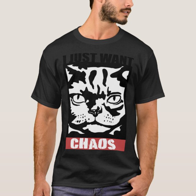 T-shirt Chaos Chat pour chat Maman Chat Papa ou chat (Devant)