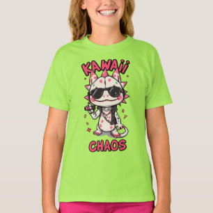 T-shirt Chaos Mignon Lunettes de soleil Axolotl Cool Cuir