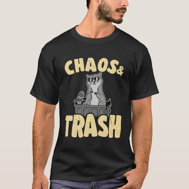 T-shirt Chaos & Trash Garbage Panda Funny Raccoon 1 (Devant)