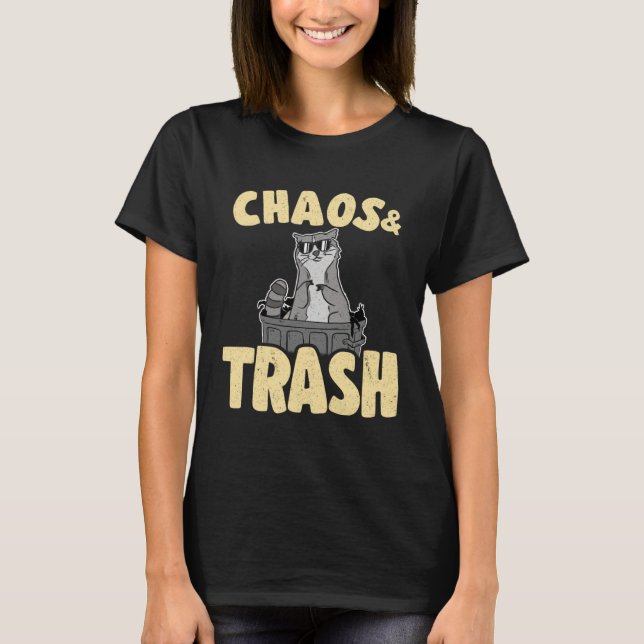T-shirt Chaos & Trash Garbage Panda Funny Raccoon 1 (Devant)