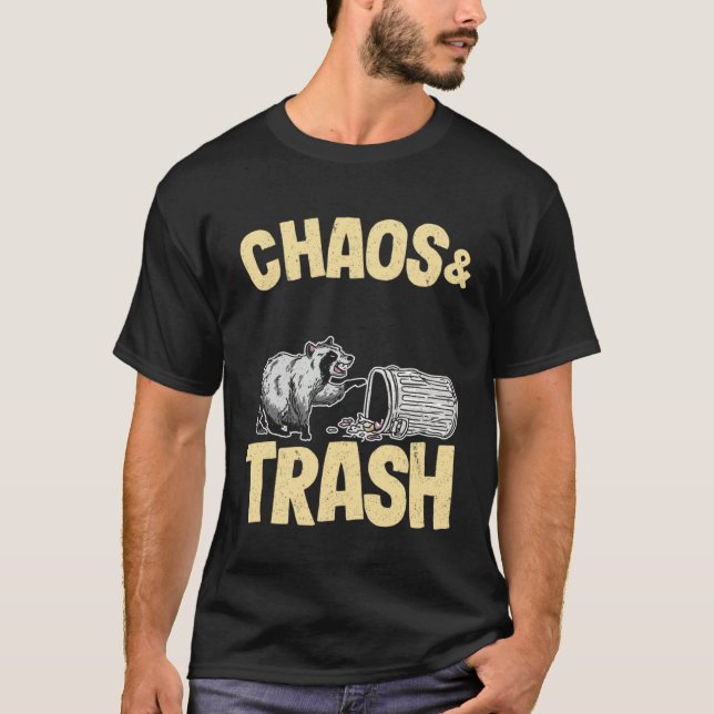 T-shirt Chaos & Trash Garbage Panda  Raccoon (Devant)
