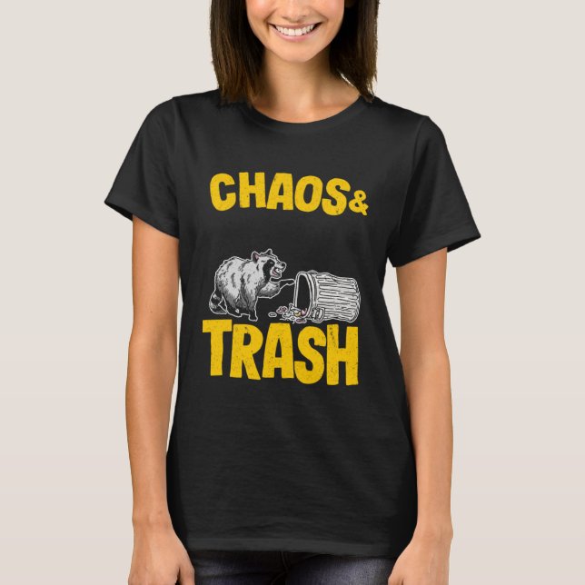 T-shirt Chaos & Trash Garbage Panda Raccoon (Devant)