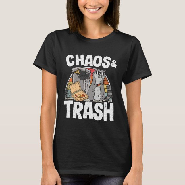 T-shirt Chaos & Trash Garbage Panda Raccoon 2 (Devant)