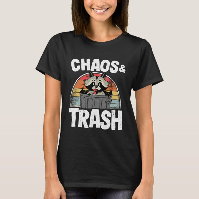 T-shirt Chaos & Trash Garbage Panda Raccoon  3 (Devant)