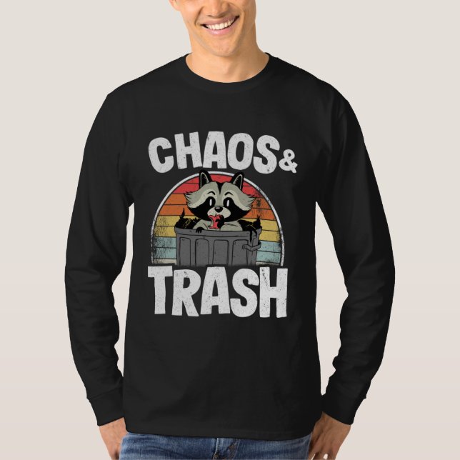 T-shirt Chaos & Trash Garbage Panda Raccoon  3 (Devant)