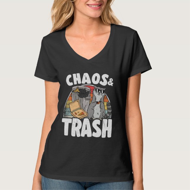 T-shirt Chaos & Trash Garbage Panda Raccoon  5 (Devant)