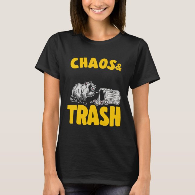 T-shirt Chaos & Trash Garbage Panda Raccoon  7 (Devant)