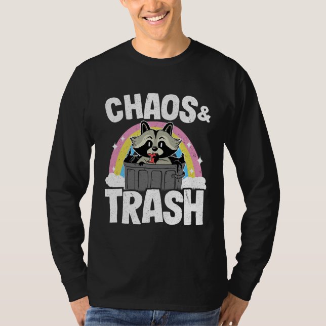 T-shirt Chaos & Trash Garbage Panda Rainbow Raccoon  2 (Devant)