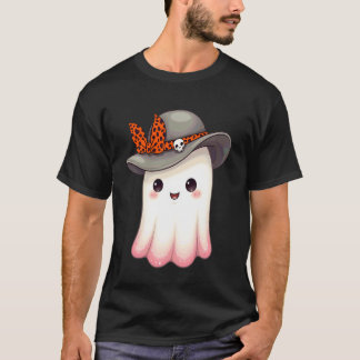 T-shirt Chapeau à arc coquette fantôme Bouh automne Hallow