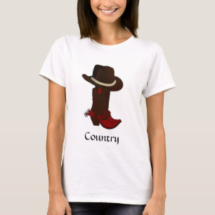 T-shirt Chapeau Country & Bottes Marron