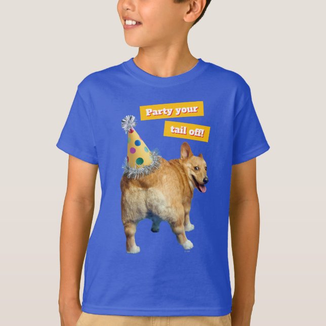 T-shirt Chapeau d'anniversaire Corgi Butt (Devant)