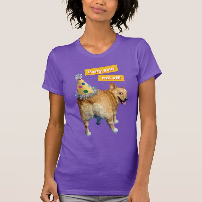 T-shirt Chapeau d'anniversaire Corgi Butt (Devant)